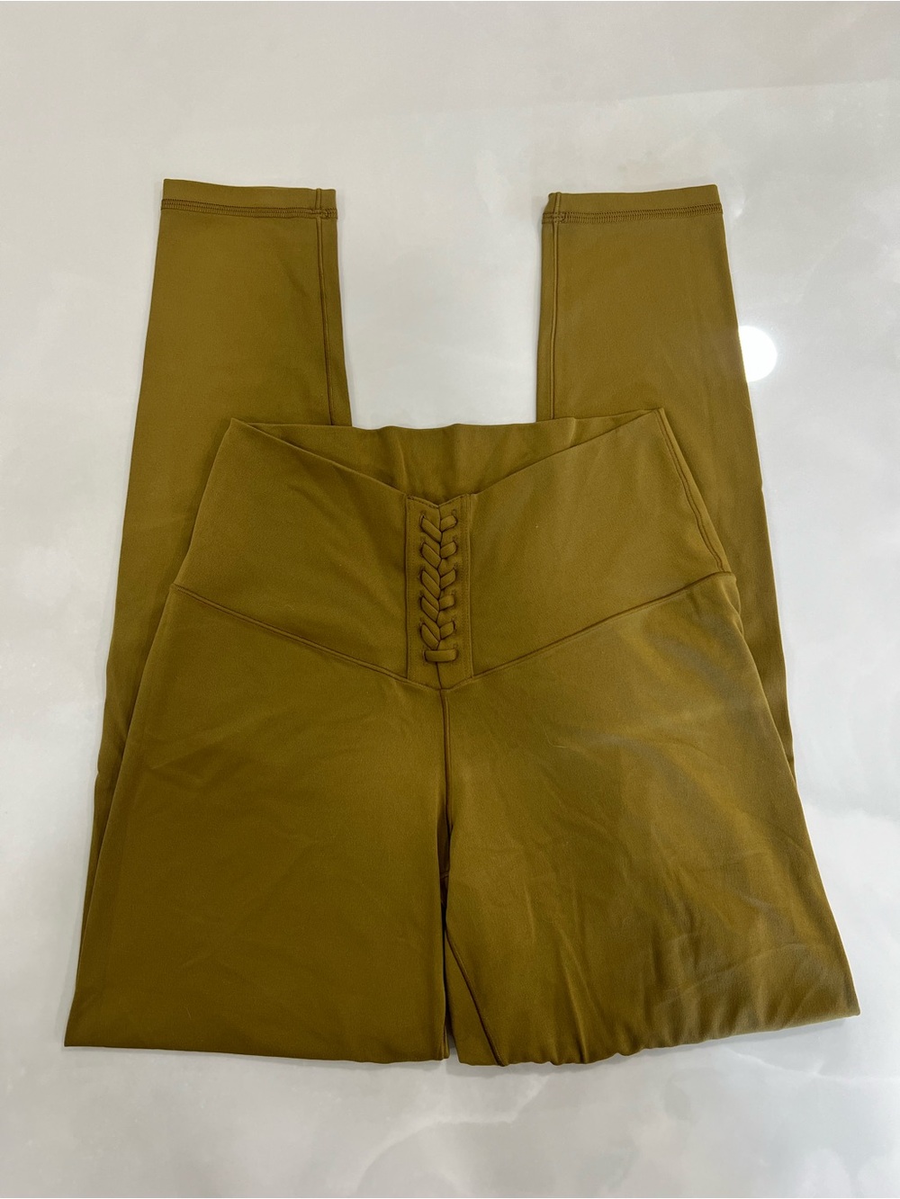 Aerie Real Me 7/8 Gold Lace Front Leggings